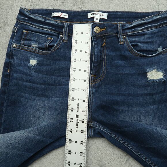 VIGOSS Jeans Women's 31 Mid-Rise Thompson Tomboy Skinny 28" Inseam Distressed - Picture 7 of 16